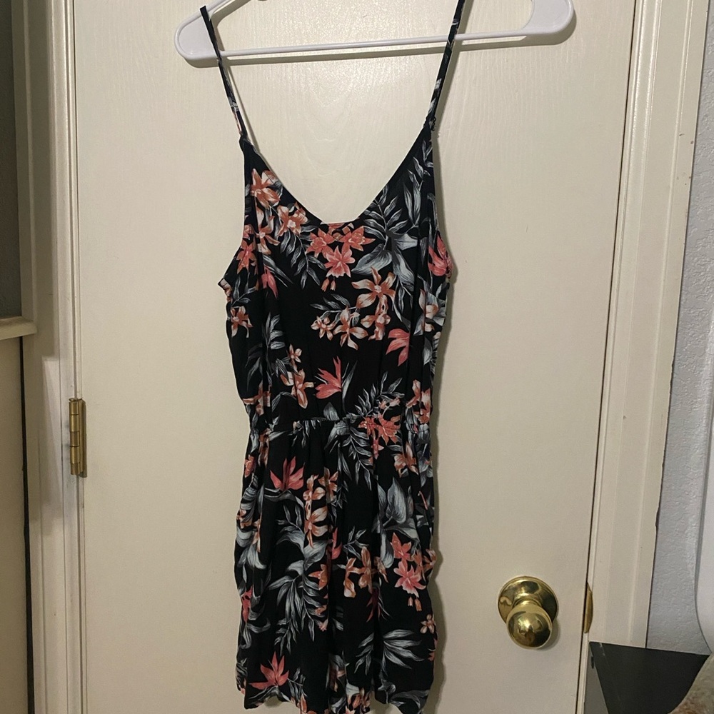 H&M Black Floral Jumpsuit